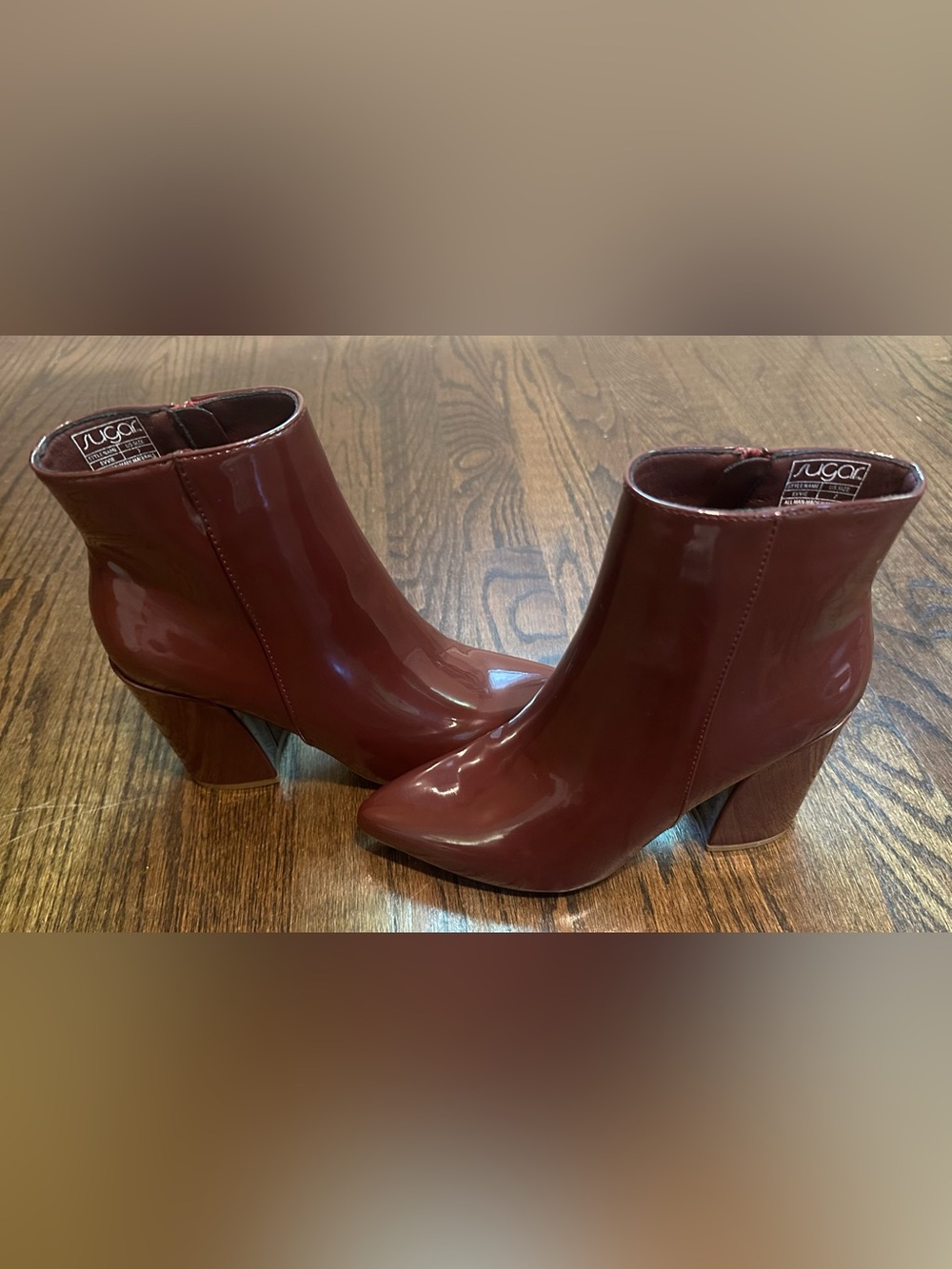 Sugar Evvie Burgundy Booties
